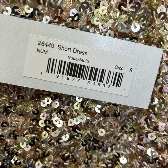 Mac Duggal 26449 NWT Sequined Mini Dress a with Balloon Sleeves - Picture 6 of 9